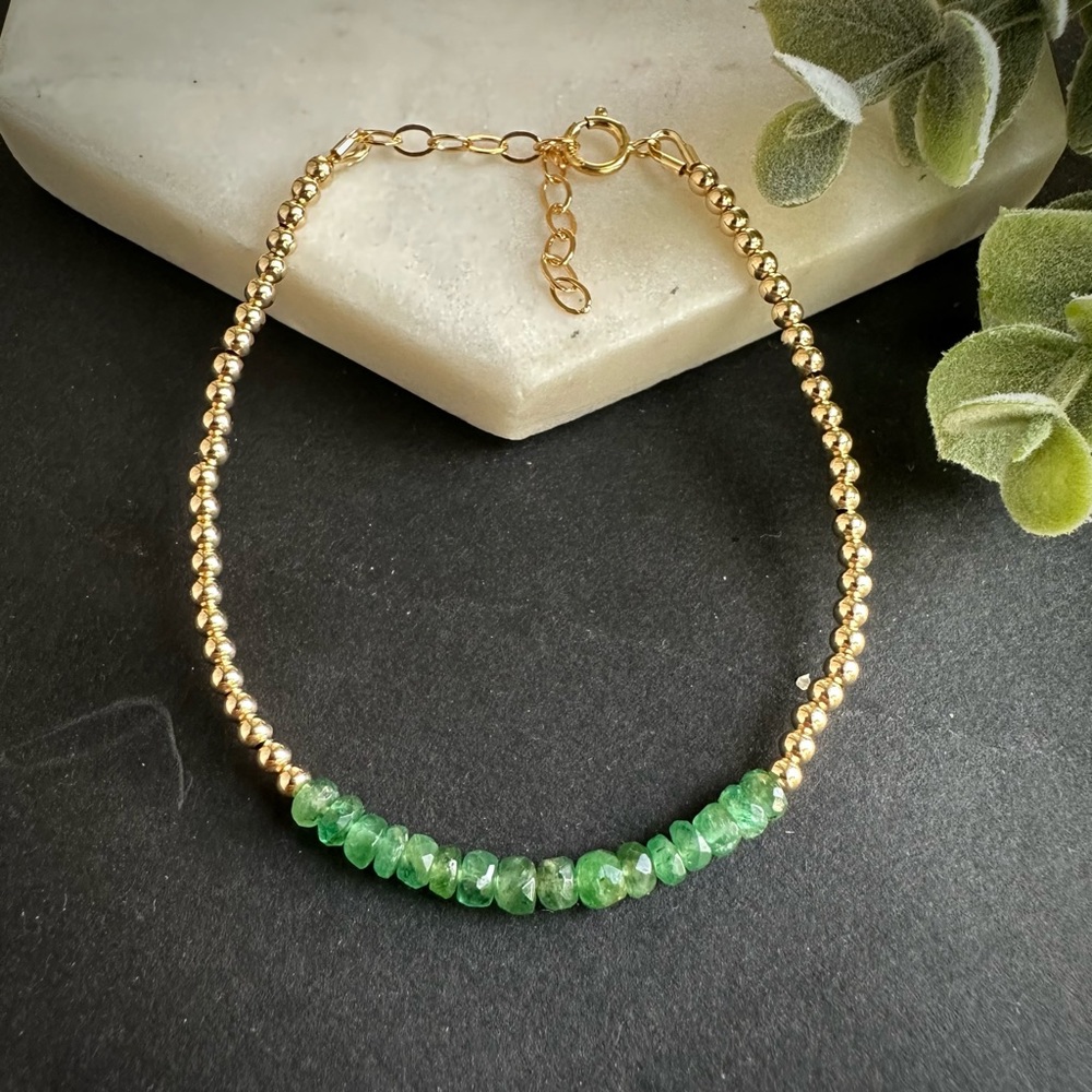 Emerald 14k Gold Bracelet